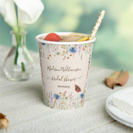 Wildflower Meadow Butterfly ブライダルシャワー  紙コップ