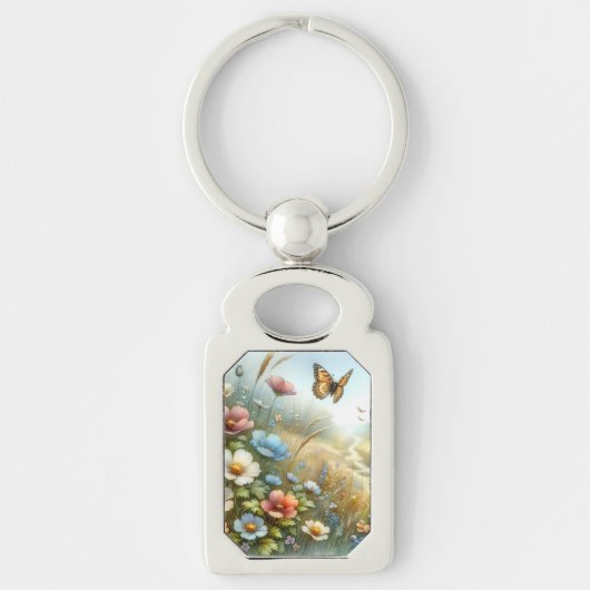 Wildflower Meadow Butterfly Garden キーホルダー (正面)