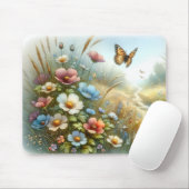 Wildflower Meadow Butterfly Garden マウスパッド (マウス)