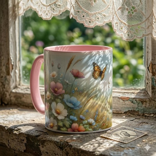 Wildflower Meadow Butterfly Garden マグカップ