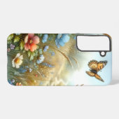 Wildflower Meadow Butterfly Garden Samsung Galaxyケース (裏面横)