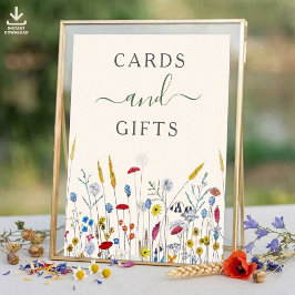 Wildflower Meadow Cards & Gifts Shower Sign ポスター