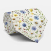 Wildflower Meadow Floral Pattern ネクタイ (ロール)