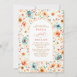 Wildflower Meadow Garden Floral Rehearsal Dinner 招待状