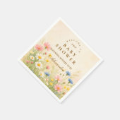 Wildflower Meadow Gold Baby Shower スタンダードカクテルナプキン (角)