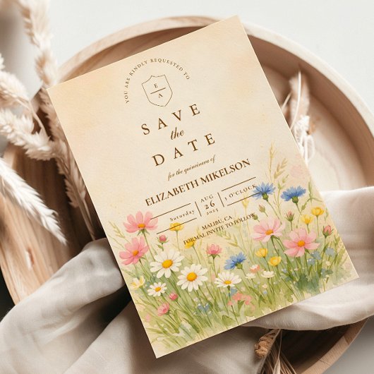 Wildflower Meadow Gold Quinceañera セーブザデート