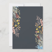 Wildflower Meadow Grad Cap Pink Bow Graduation 招待状 (裏面)