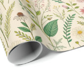 Wildflower Meadow Hand-Drawn Botanical Art ラッピングペーパー (ロールコーナー)