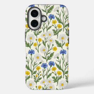 Wildflower Meadow Harmony-Daisy & Cornflower iPhone 16ケース
