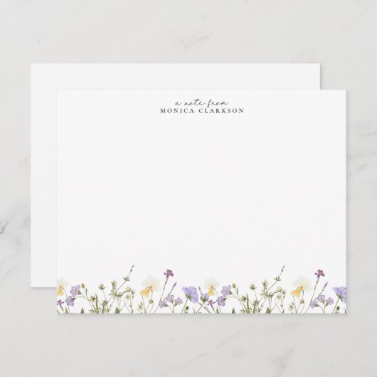 Wildflower Meadow Note Card 招待状 (正面/裏面)