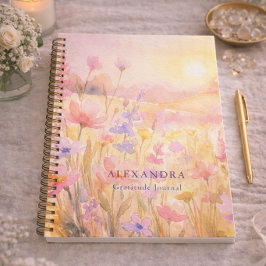 Wildflower Meadow  Personalized Gratitude Journal ノートブック