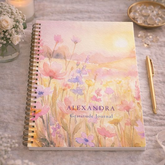 Wildflower Meadow  Personalized Gratitude Journal ノートブック