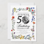 Wildflower Meadow Photo SURPRISE 50th Birthday  招待状 (正面)