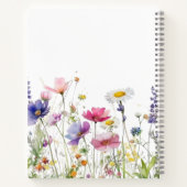 Wildflower Meadow Pink Script Double sided ノートブック (裏面)