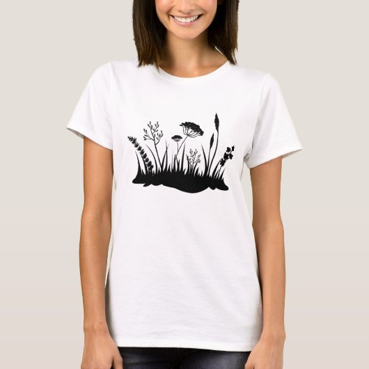 Wildflower meadow silhouette tシャツ (正面)