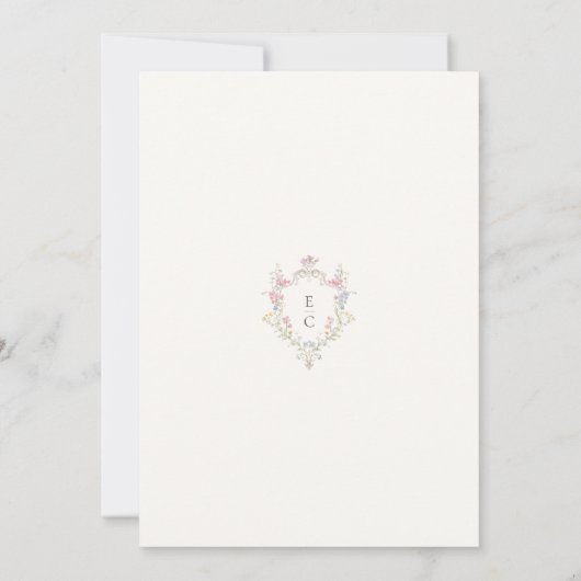 Wildflower Meadow Spring Summer Botanical Wedding 招待状 (裏面)