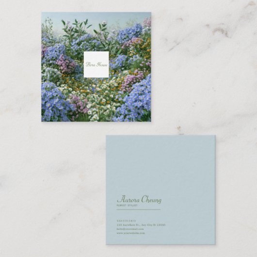Wildflower Meadow Square Frame Bohemian スクエア名刺 (正面/裏面)