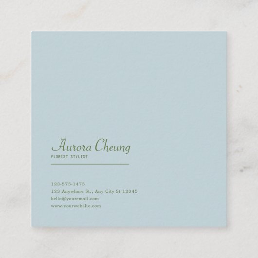 Wildflower Meadow Square Frame Bohemian スクエア名刺 (裏面)