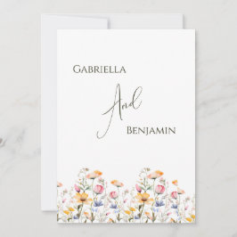 Wildflower Meadow Watercolor両面式結婚式 招待状