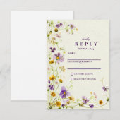 Wildflower Meadow Wedding 出欠カード (正面/裏面)