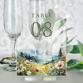 Wildflower Meadow Wedding Acrylic Table Number アクリル招待状