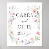 Wildflower Meadow Wedding Cards & Gifts Sign ポスター (正面)