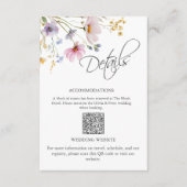 Wildflower Meadow Wedding Details QR Code Card エンクロージャーカード (正面)