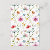 Wildflower Meadow Wedding Details QR Code Card エンクロージャーカード (裏面)