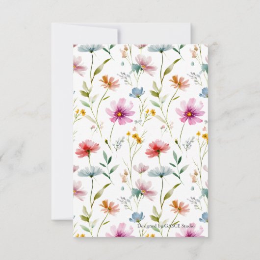 Wildflower Meadow Wedding RSVP Card (裏面)