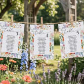 Wildflower Meadow Wedding Seating Chart Sign Cards 招待状