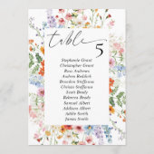 Wildflower Meadow Wedding Seating Chart Sign Cards 招待状 (裏面)