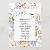 Wildflower Meadow Wedding Seating Chart Sign Cards 招待状 (正面)