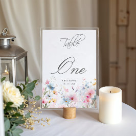 Wildflower Meadow Wedding Table Number テーブルナンバー