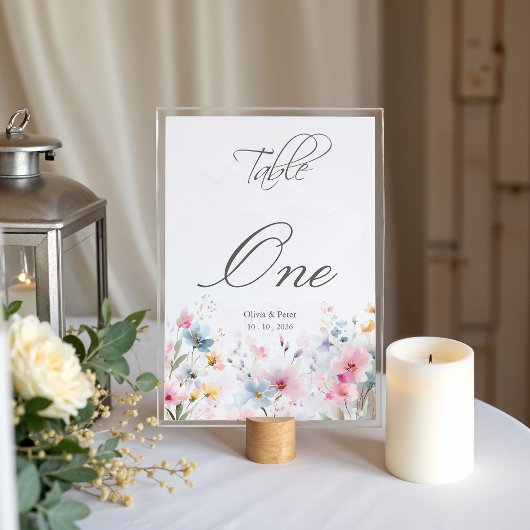 Wildflower Meadow Wedding Table Number テーブルナンバー