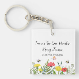Wildflower Memorial Funeral Photo キーホルダー