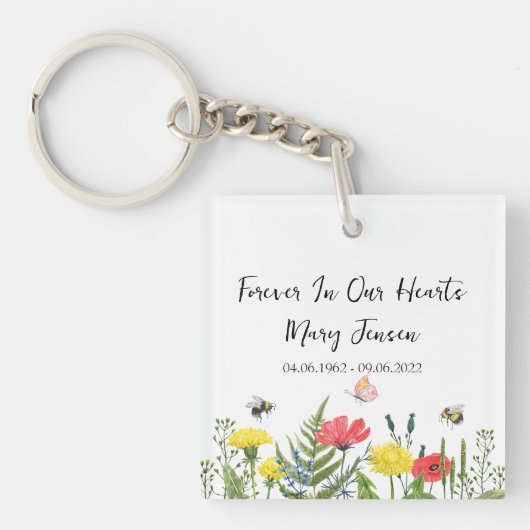 Wildflower Memorial Funeral Photo キーホルダー (正面)