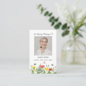Wildflower Memorial Photo Funeral Prayer Card 名刺 (スタンド正面)