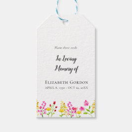 Wildflower Memorial Seed Packets Funeral Favor ギフトタグ
