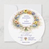 Wildflower Minimal Garden ロマンティックな結婚式  招待状 (正面)