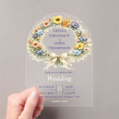Wildflower Minimal Garden Romantic Wedding  アクリル招待状 (インサイチュ (ポータブル))