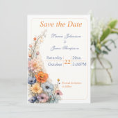 Wildflower Minimal Garden Romantic Wedding セーブザデート (スタンド正面)