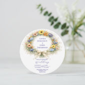 Wildflower Minimal Garden Romantic Wedding  招待状 (スタンド正面)
