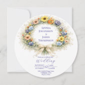 Wildflower Minimal Garden Romantic Wedding  招待状 (正面)