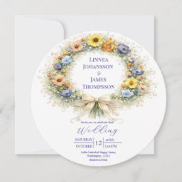 Wildflower Minimal Garden Romantic Wedding  招待状