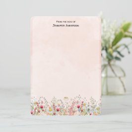 Wildflower Modern Botanical Floral オリジナルデザイン ノートカード