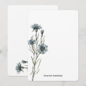Wildflower Modern Botanical Greenery オリジナルデザイン ノートカード (正面/裏面)