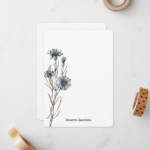 Wildflower Modern Botanical Greenery オリジナルデザイン ノートカード (正面/裏面インサイチュ)