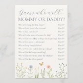 Wildflower Mommy or Daddy Baby Shower Game アドバイスカード (正面)