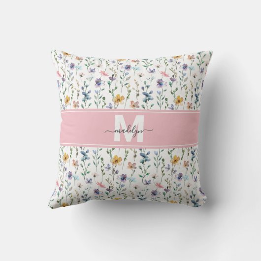 Wildflower Monogram クッション (裏面)