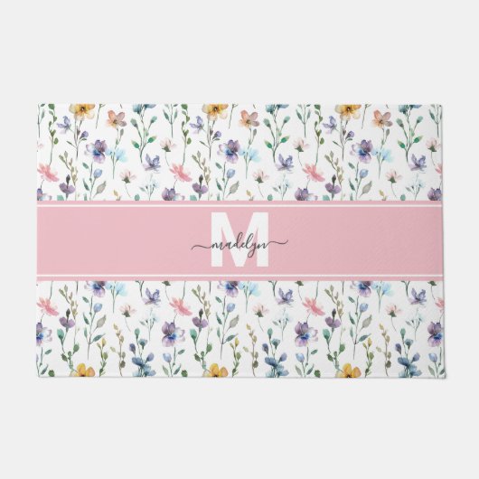 Wildflower Monogram ドアマット (正面)